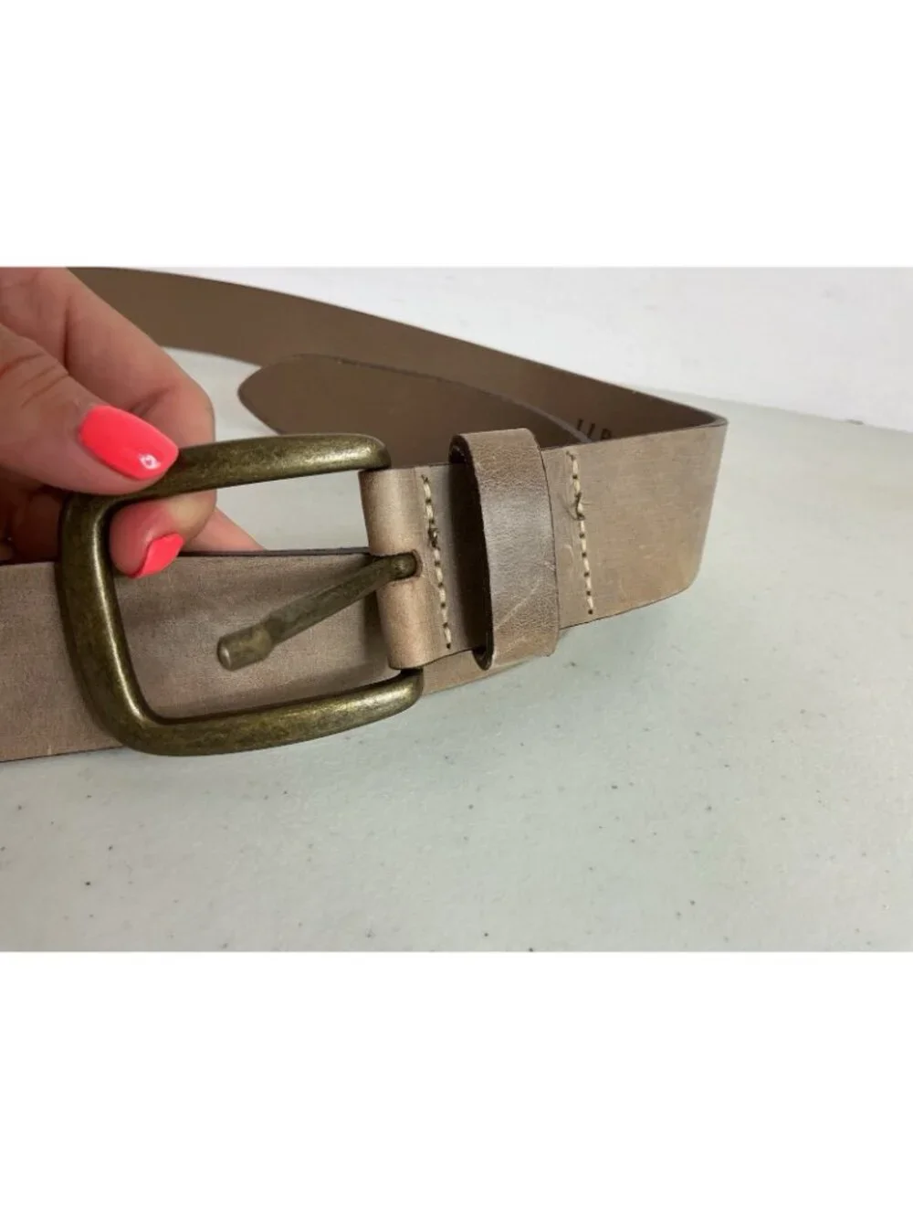 LL Bean Leather Belt Made in The UK Mens 46